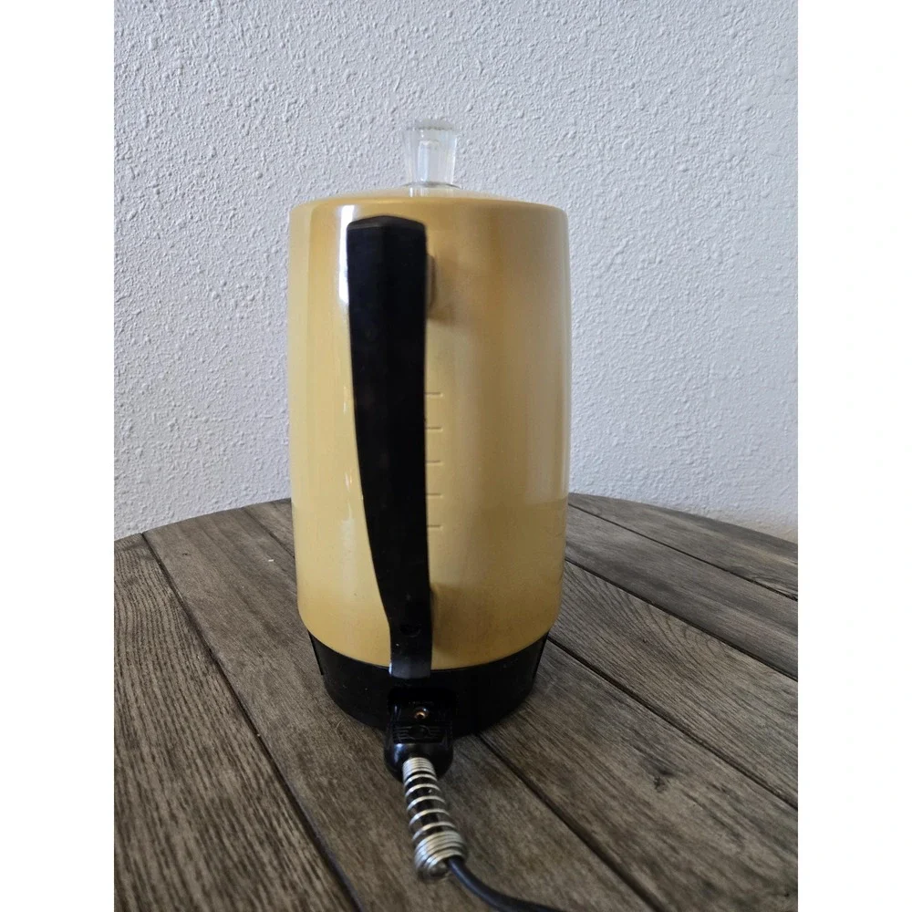 Vintage West Bend Westmark 1832 9 Cup Yellow Gold Coffee Percolator Works Retro